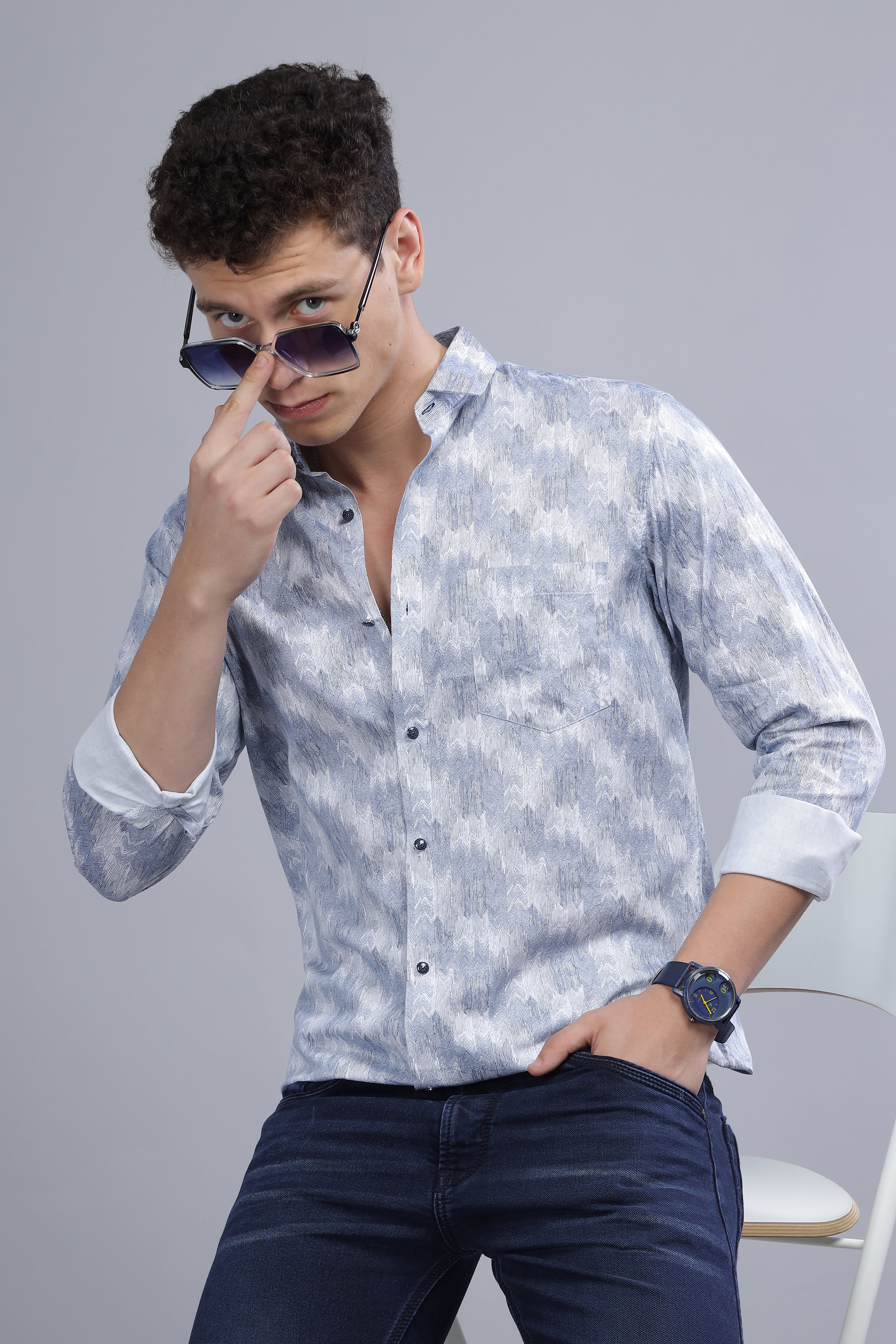 Graphic Blue printed Shirt