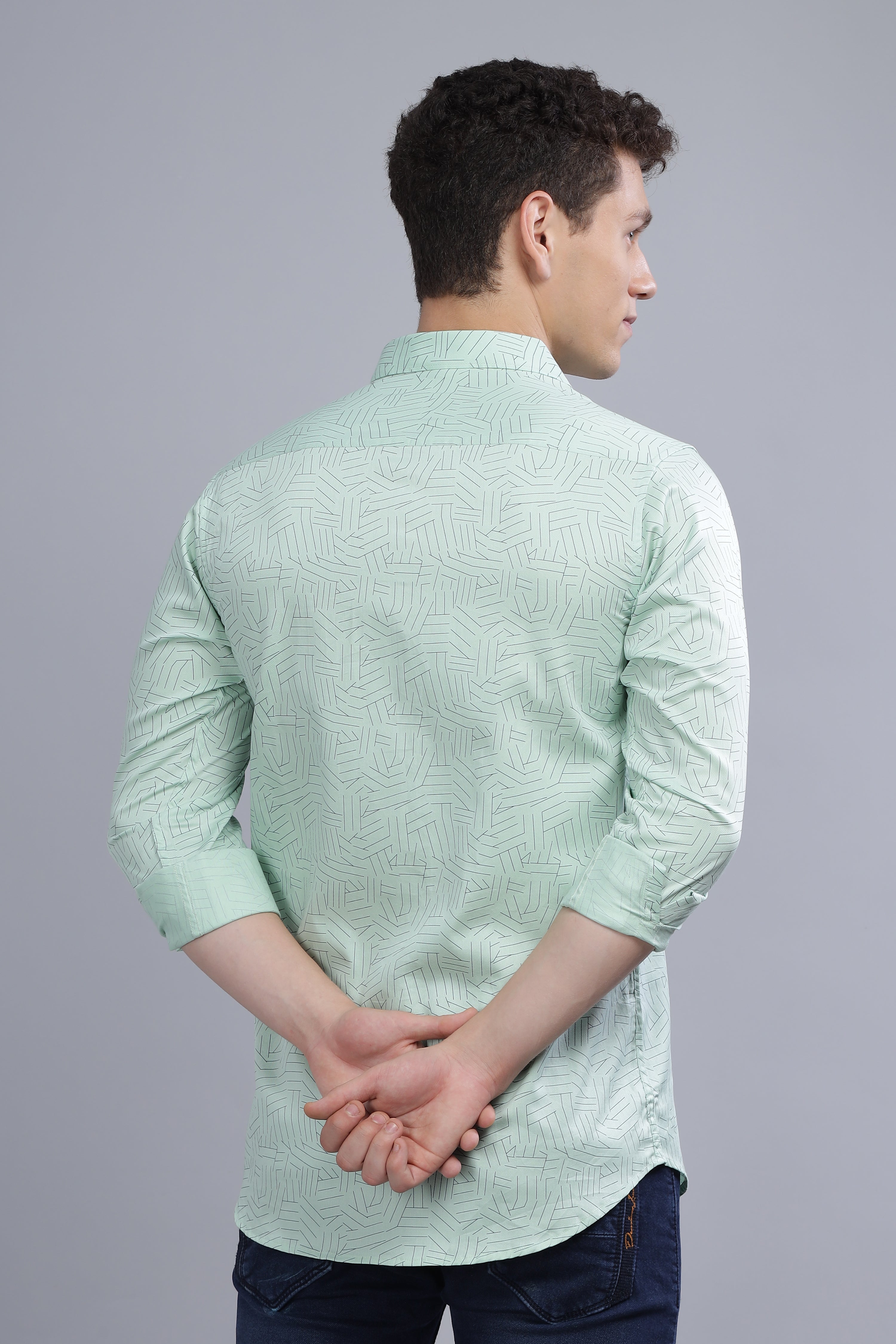 Green Lines Printed Shirt