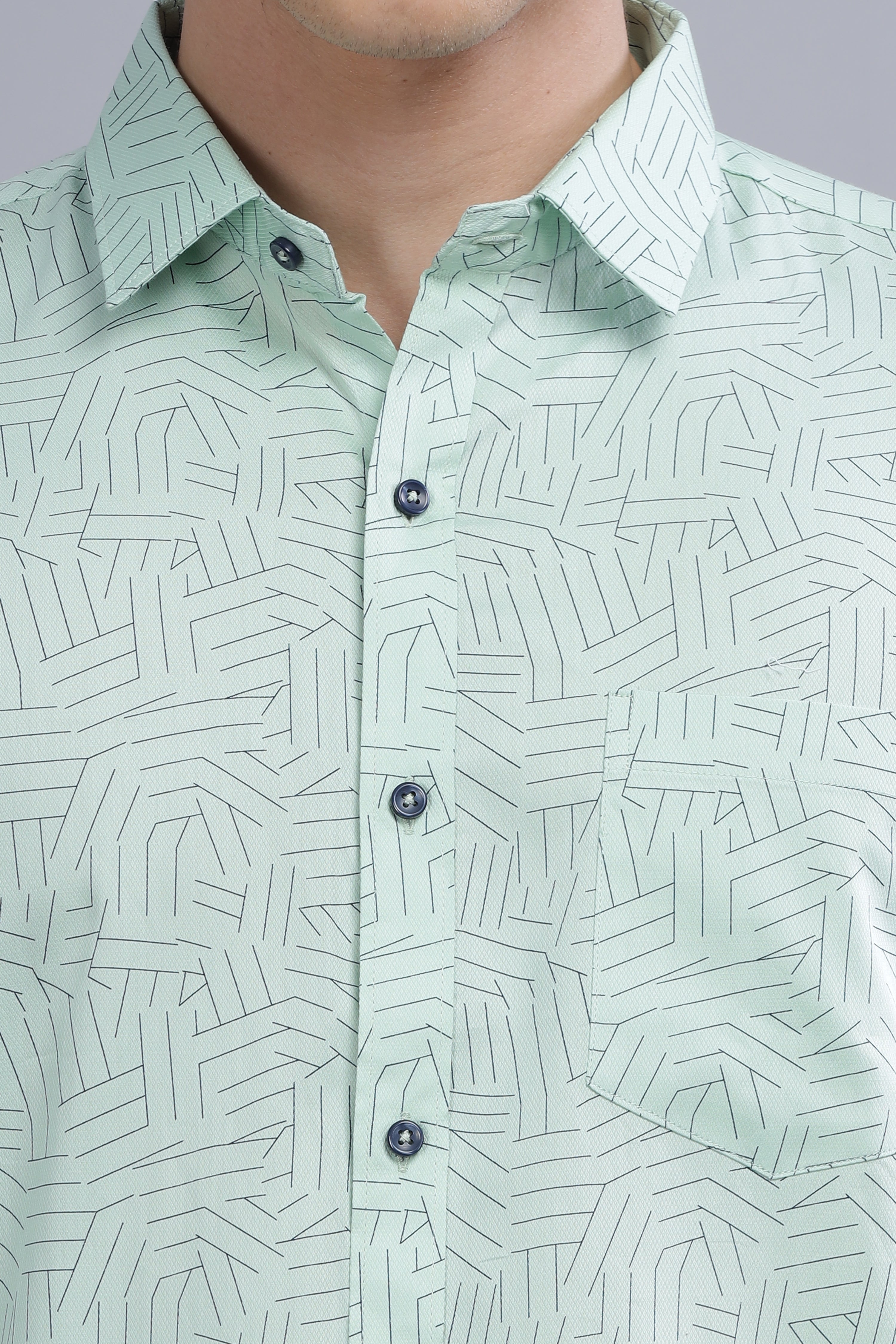 Green Lines Printed Shirt