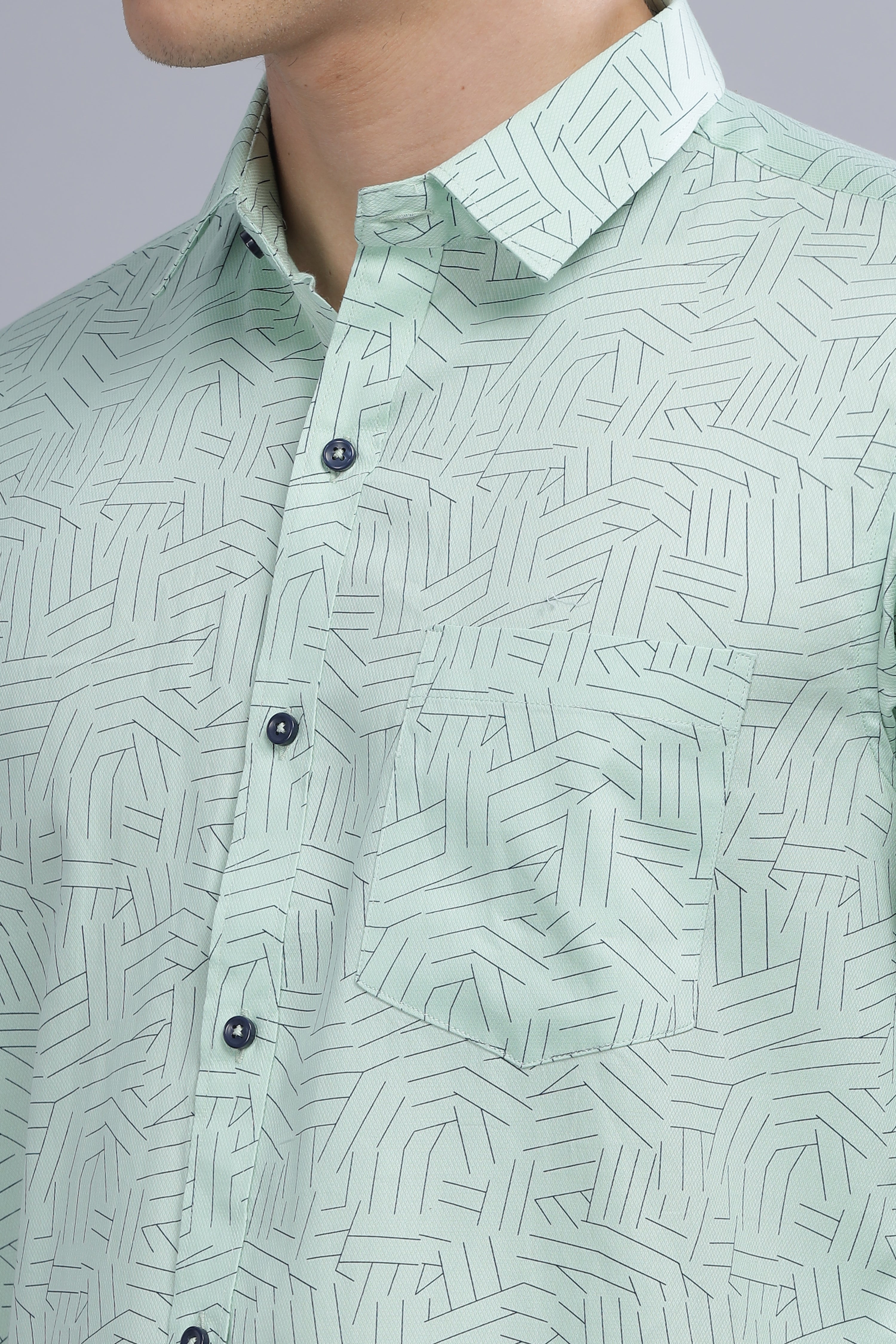 Green Lines Printed Shirt