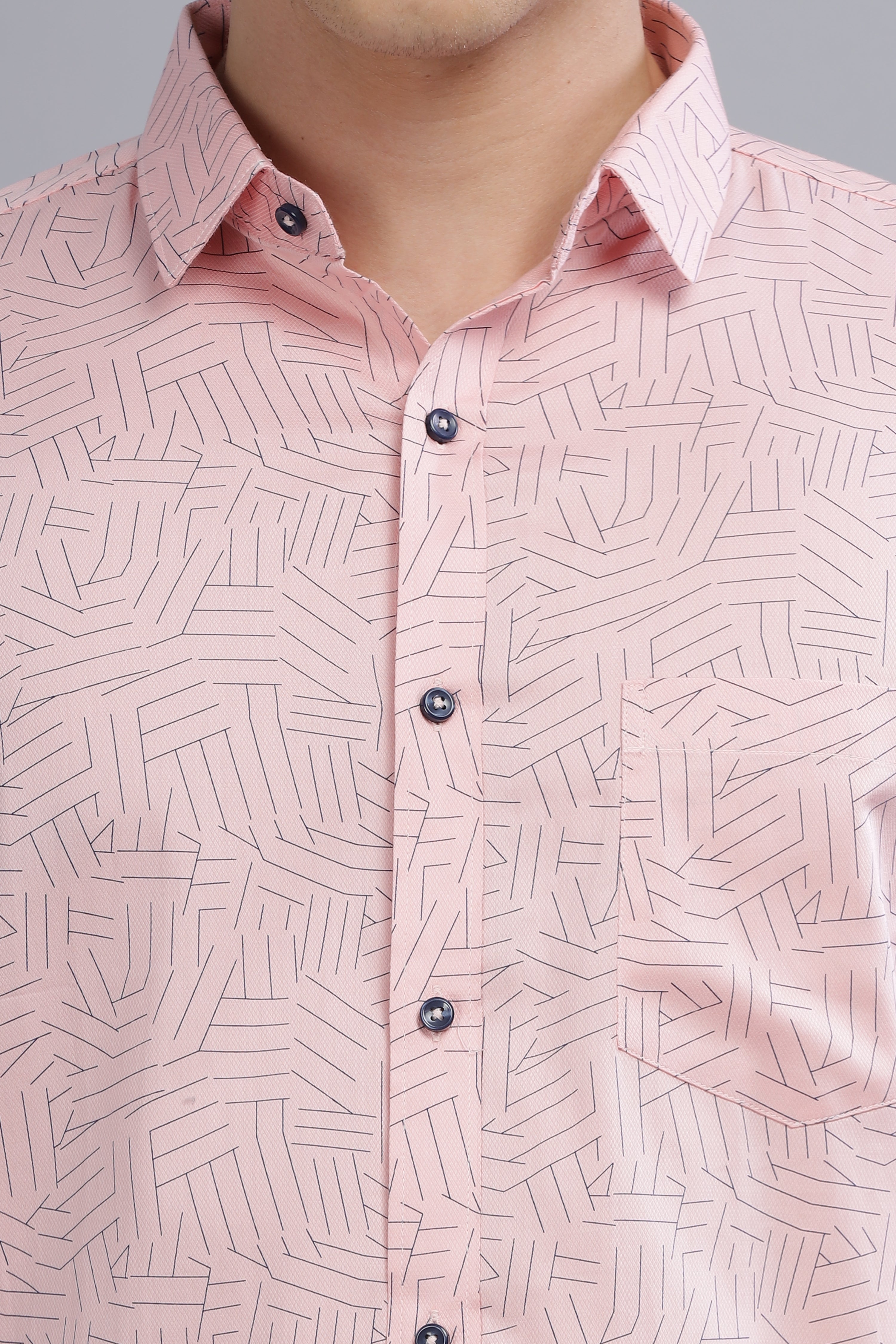 Pink Lines Printed Shirt