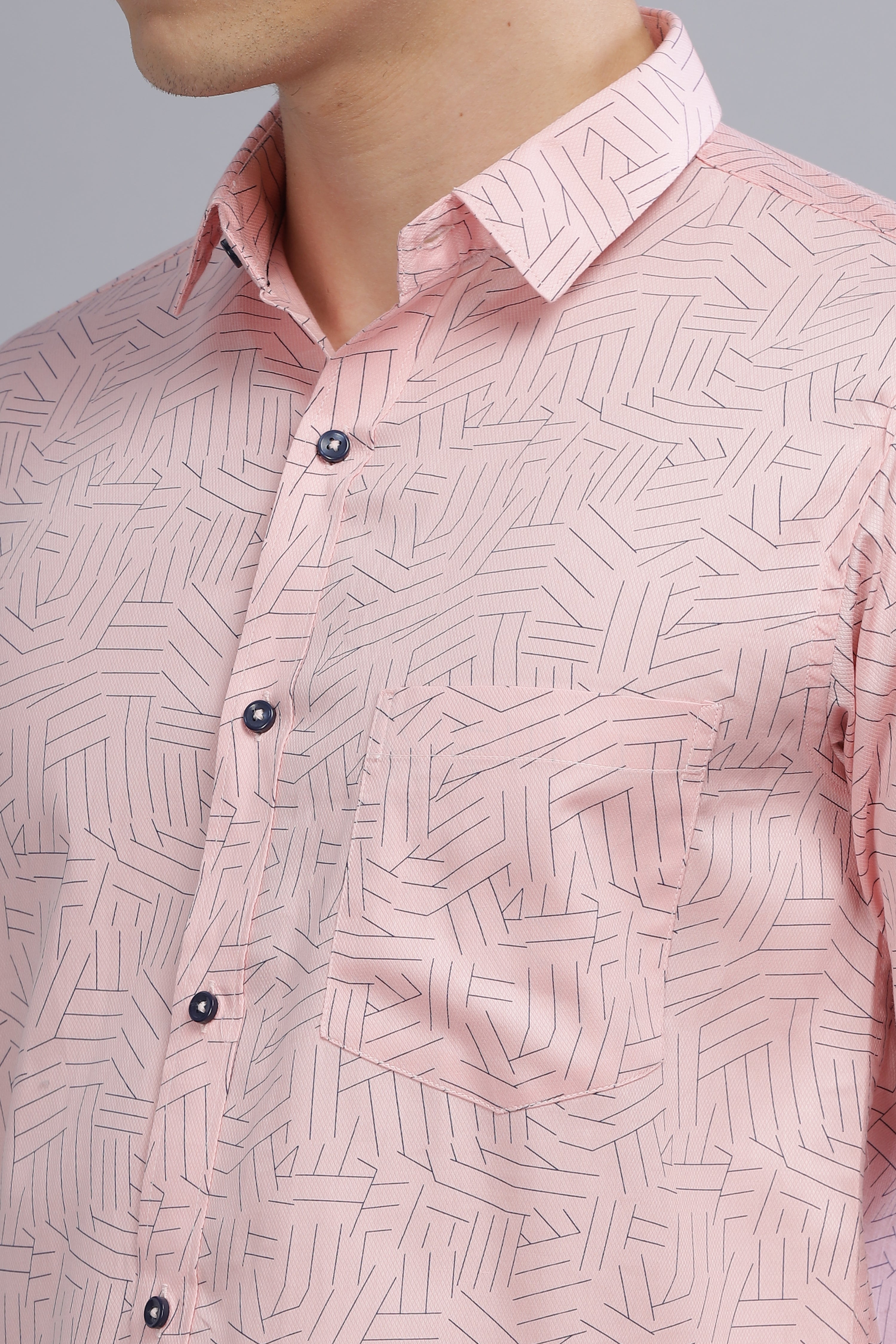 Pink Lines Printed Shirt