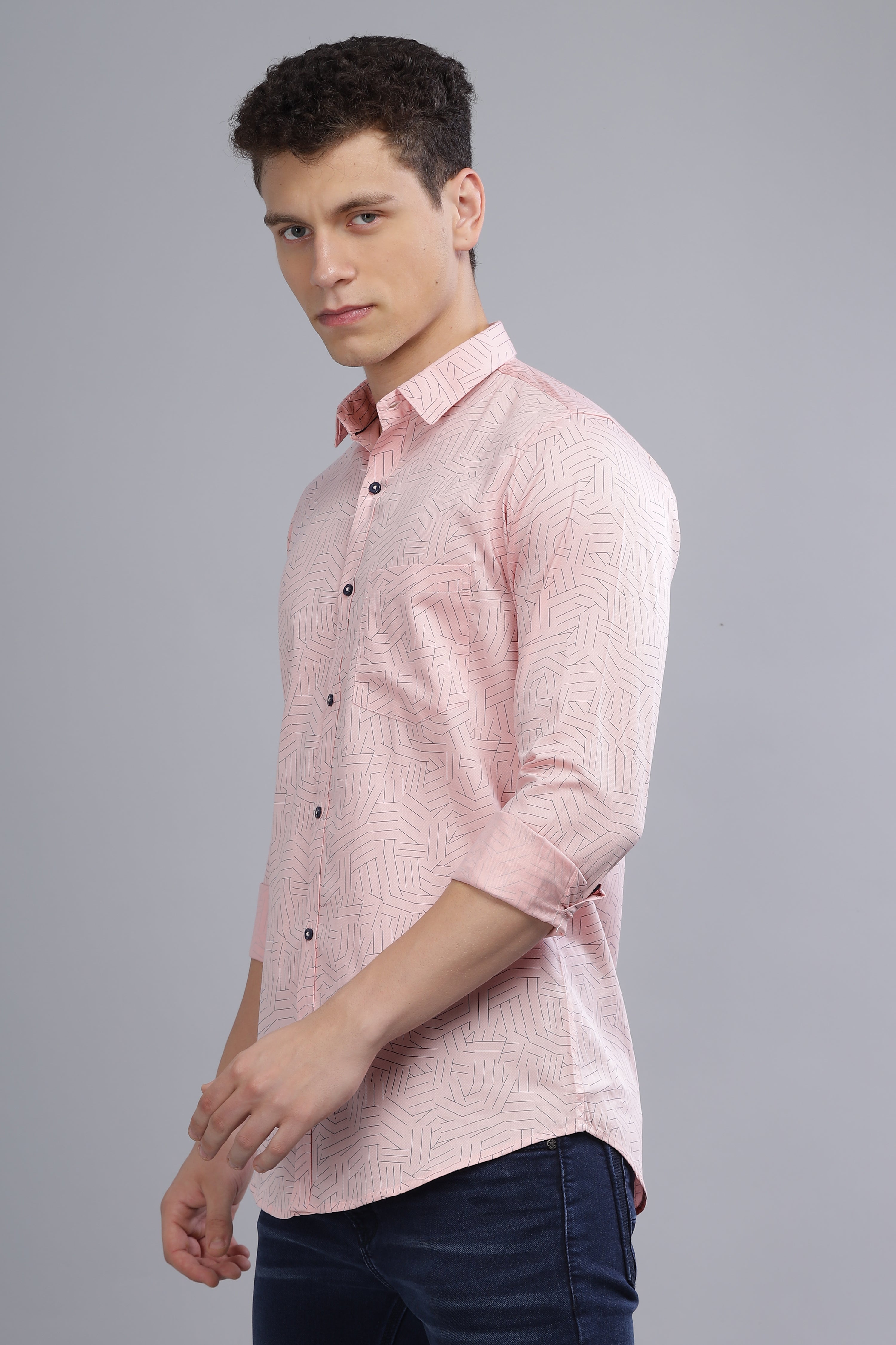 Pink Lines Printed Shirt