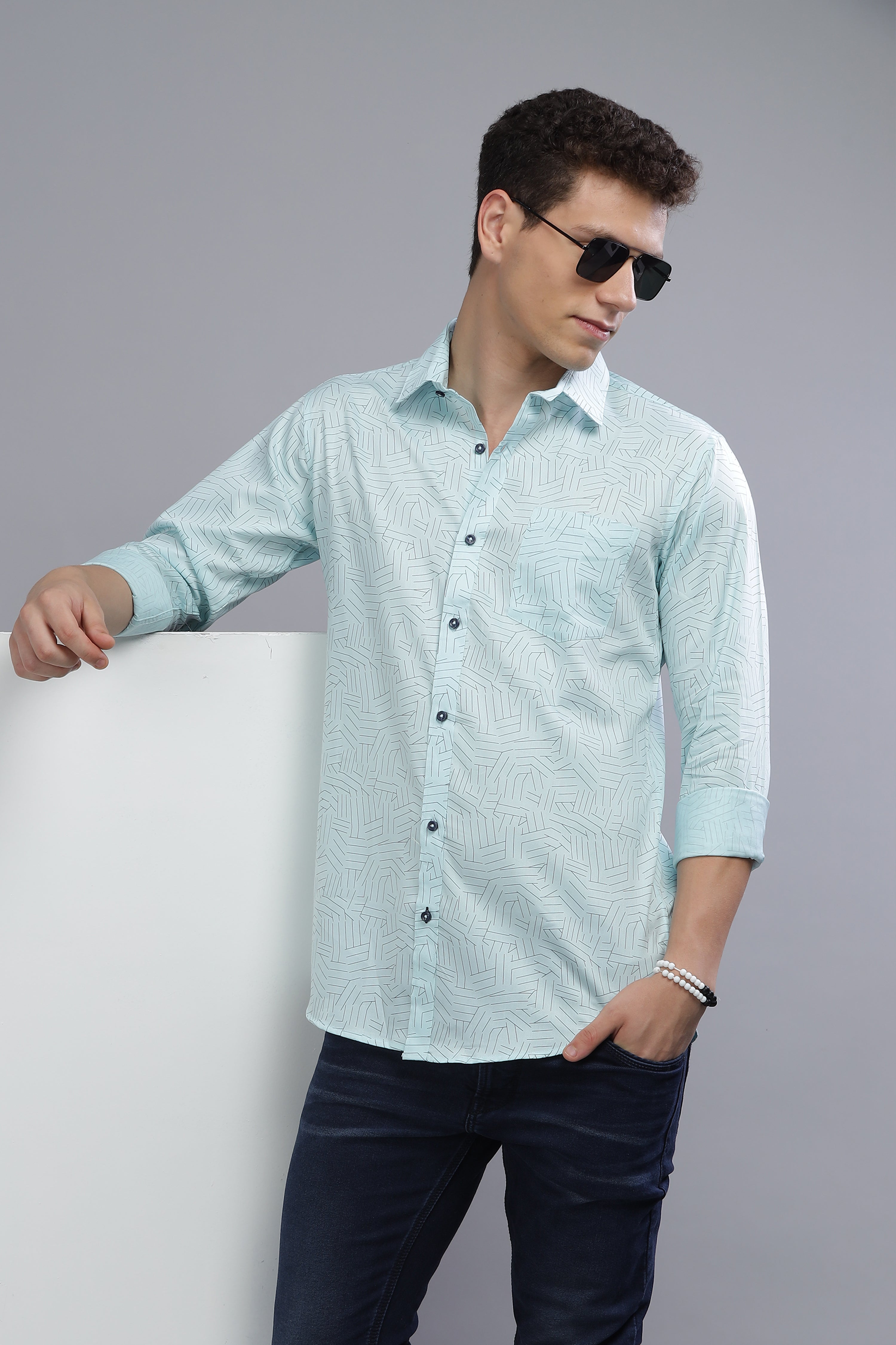 Blue Lines Printed Shirt