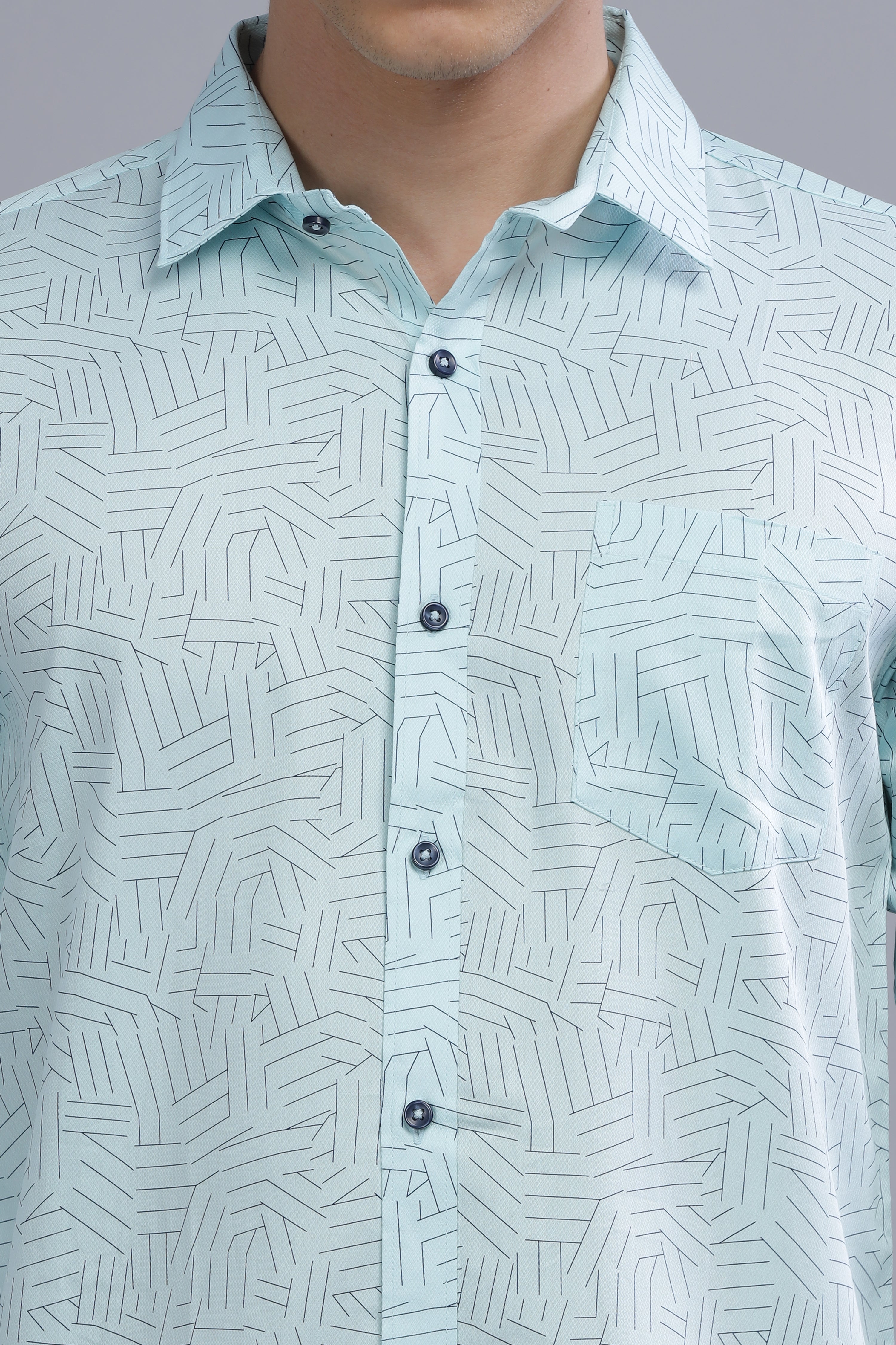 Blue Lines Printed Shirt