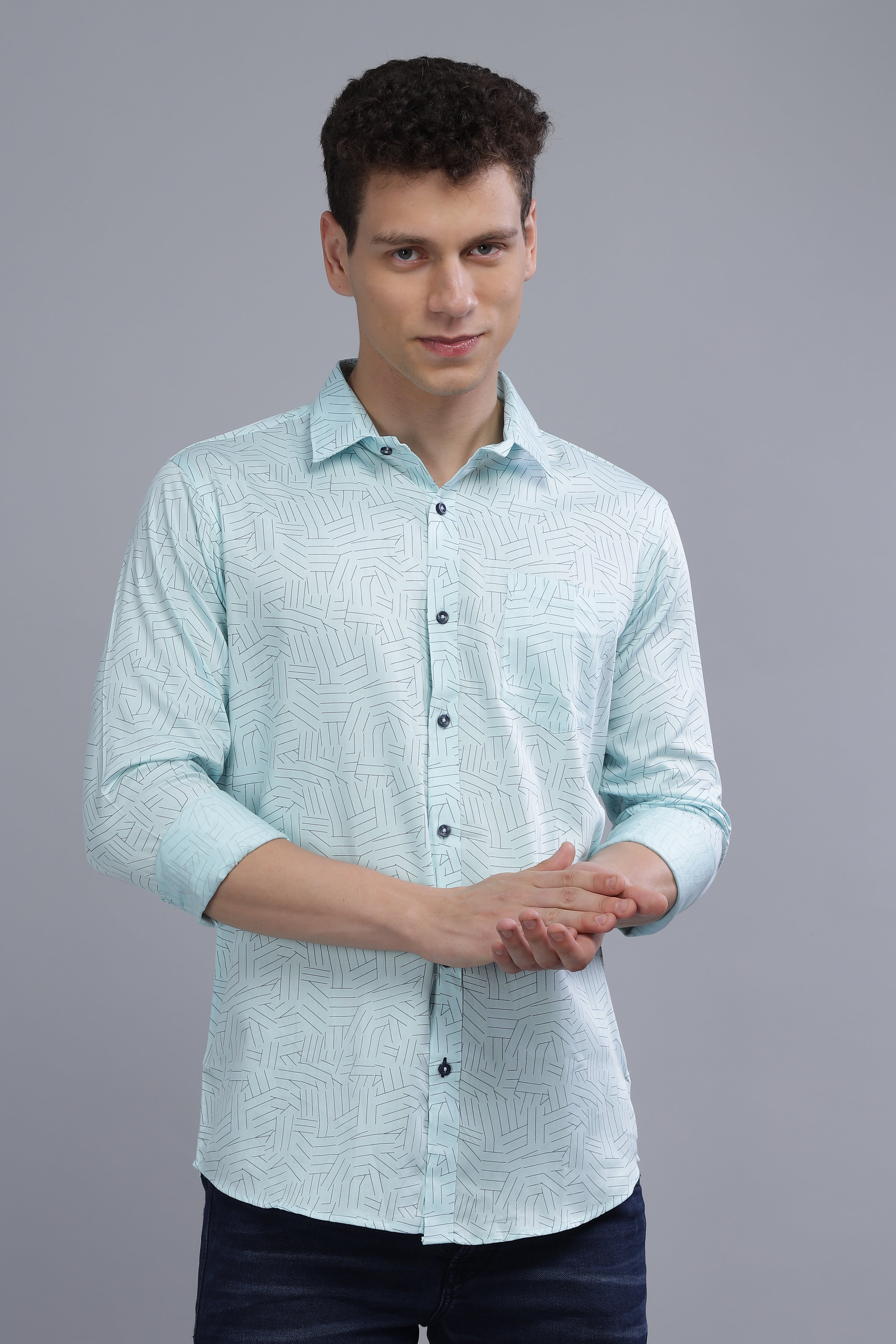 Blue Lines Printed Shirt