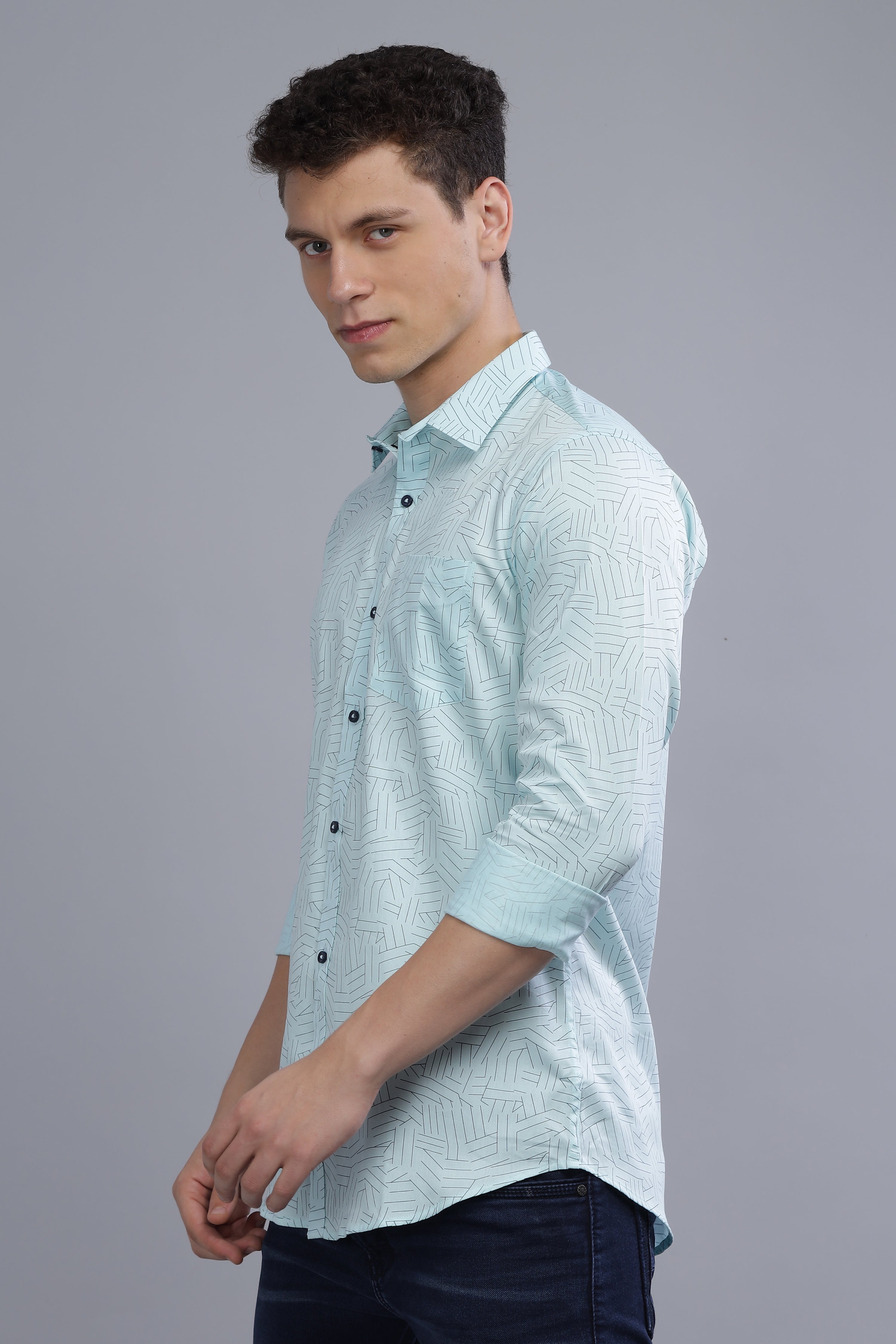 Blue Lines Printed Shirt