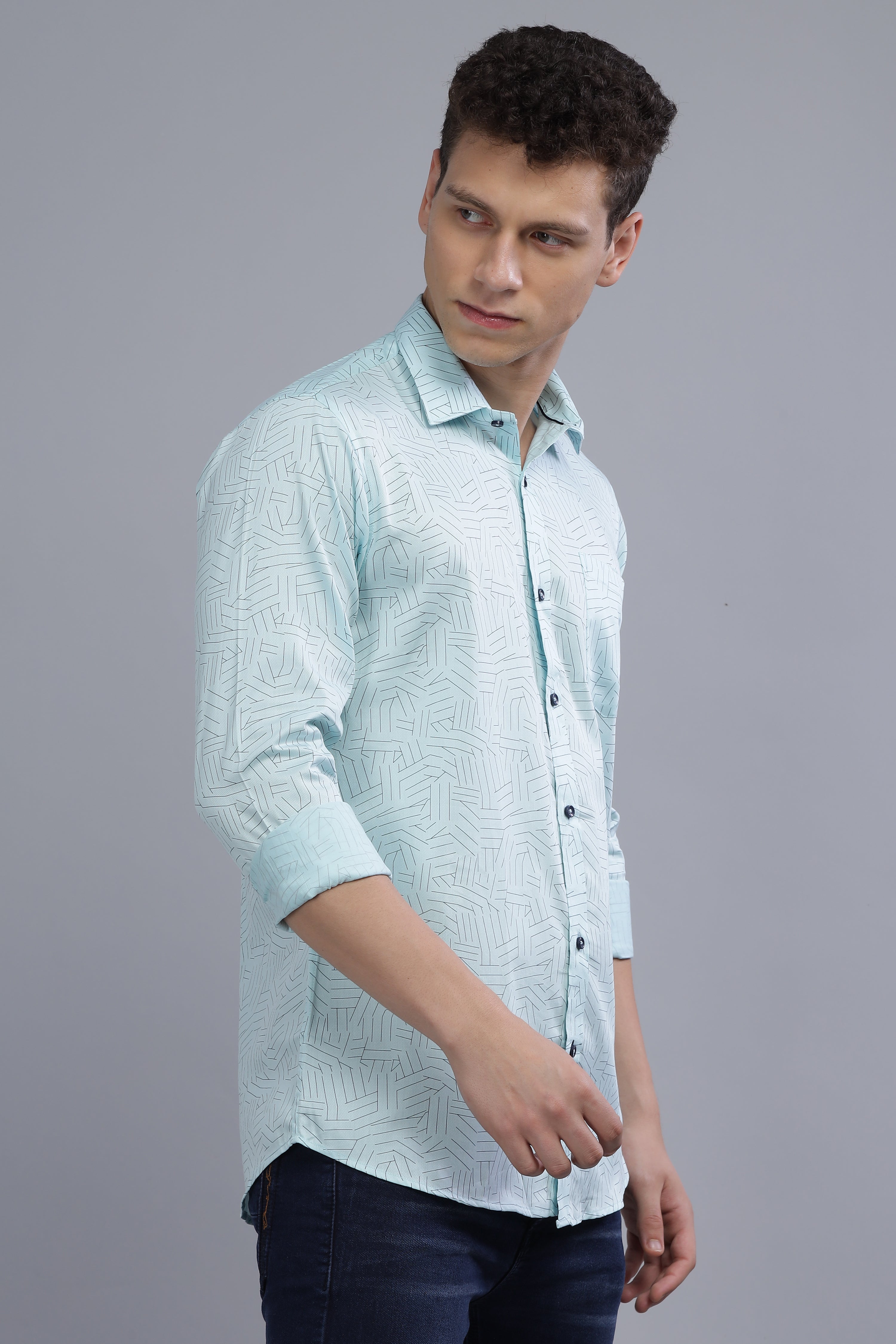 Blue Lines Printed Shirt