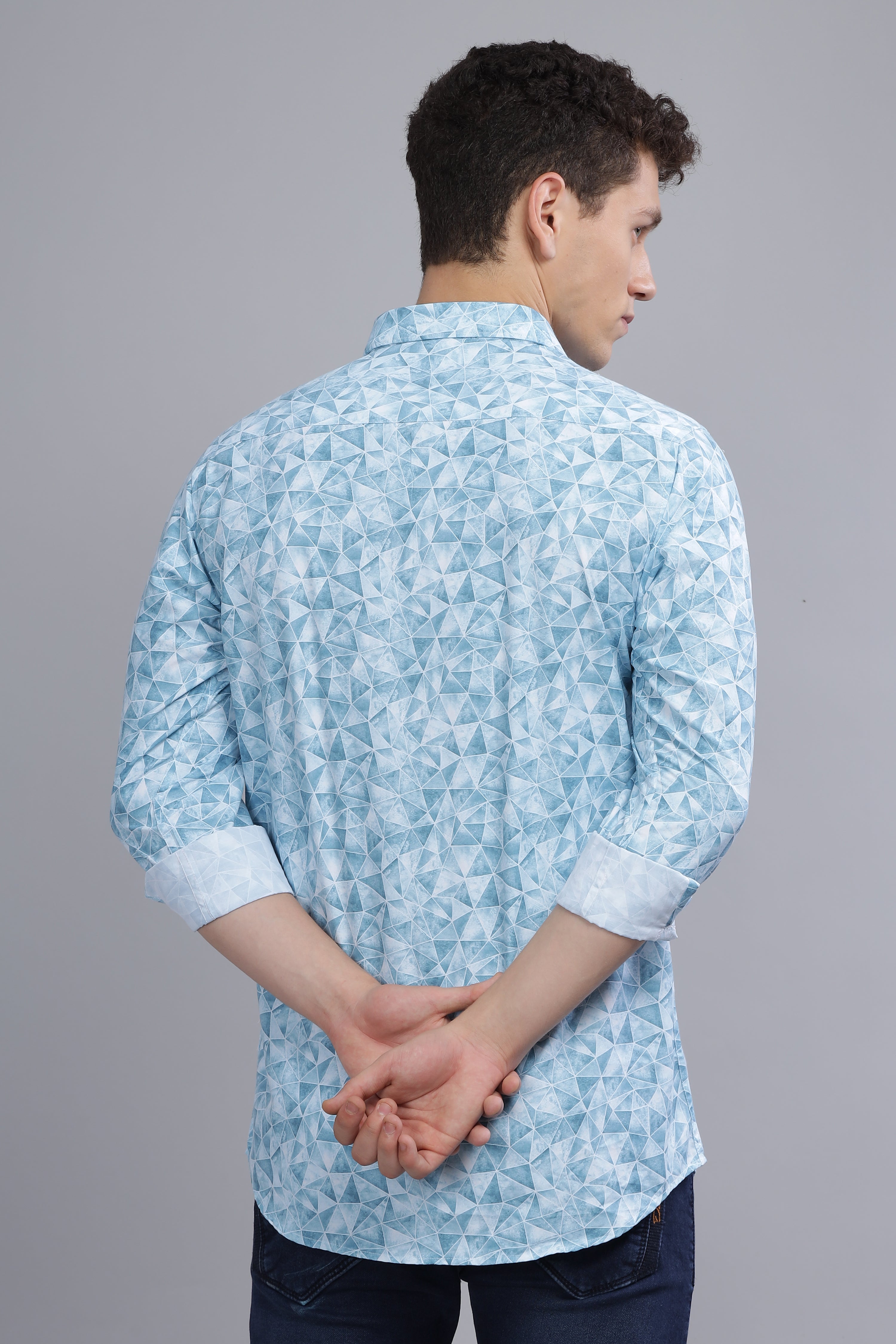 Diamond Printed Blue shirt