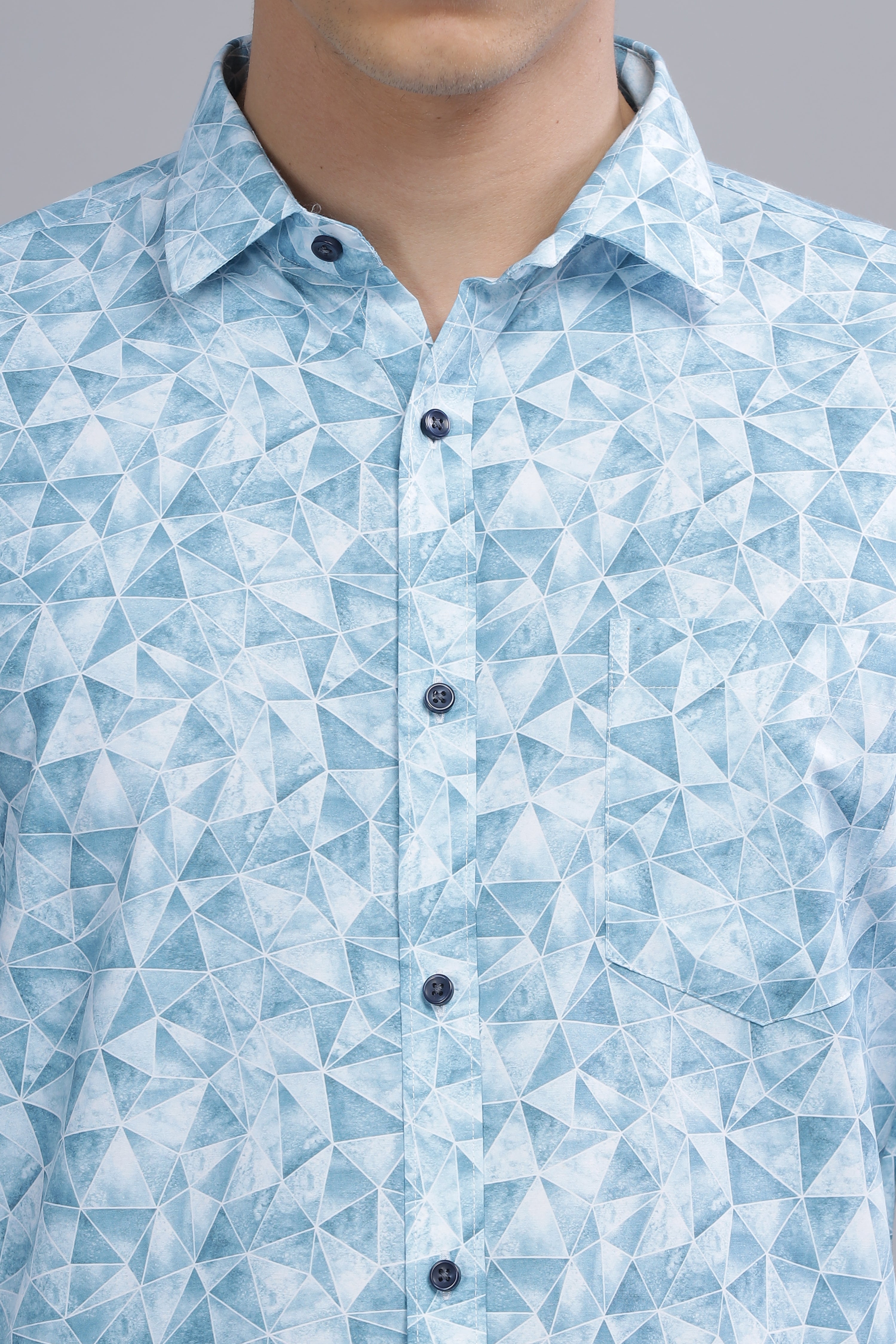 Diamond Printed Blue shirt