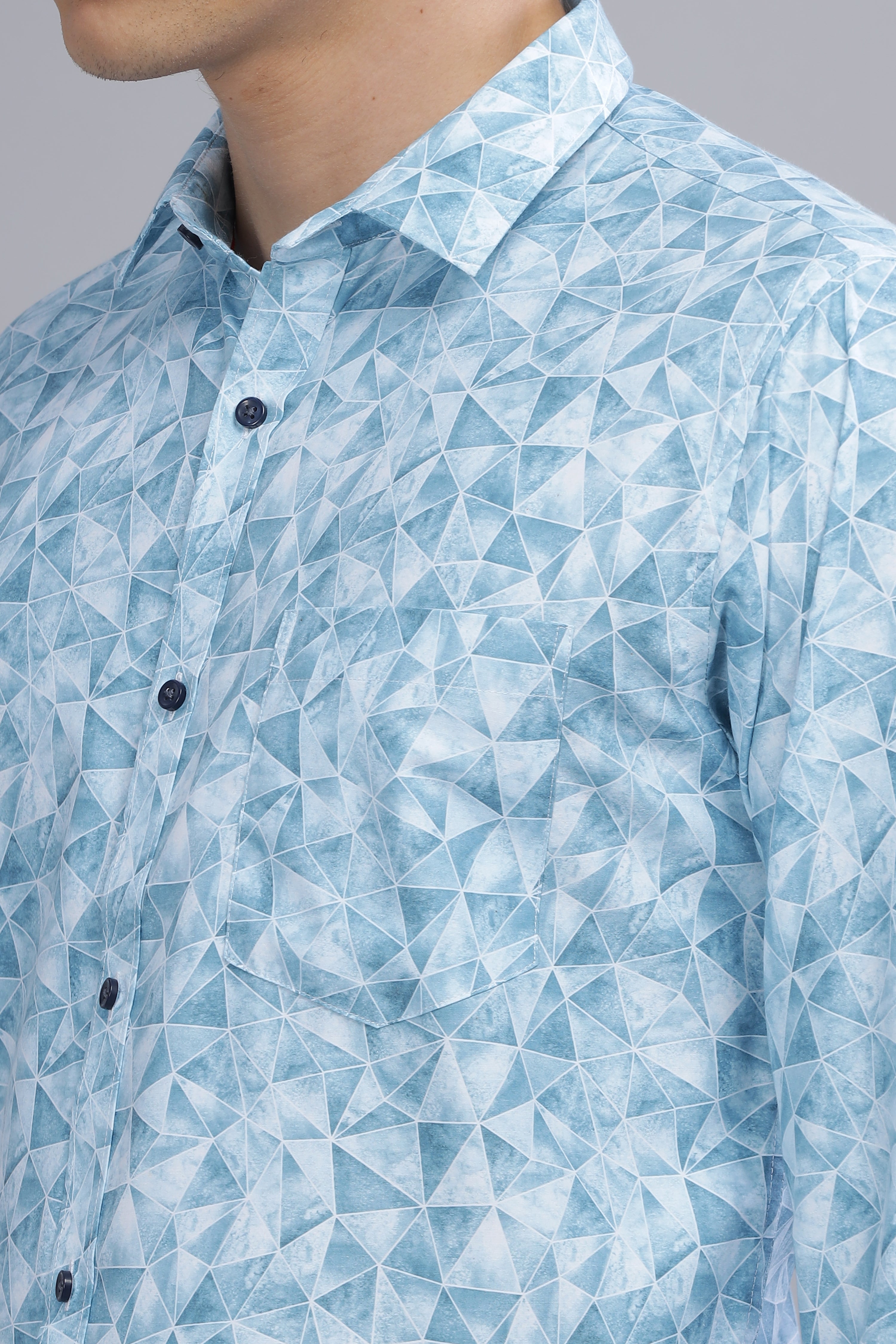 Diamond Printed Blue shirt