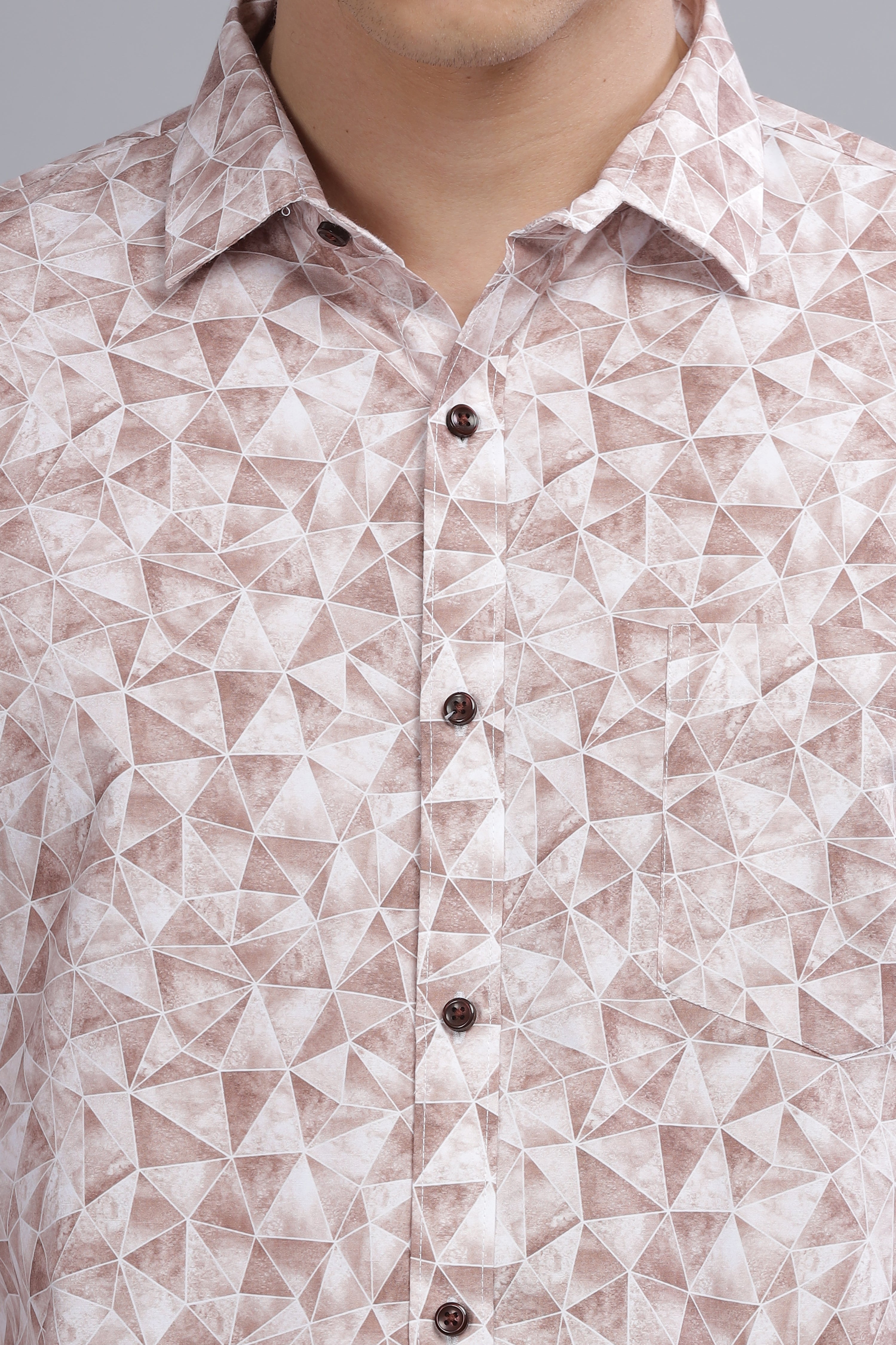 Diamond Printed Brown shirt