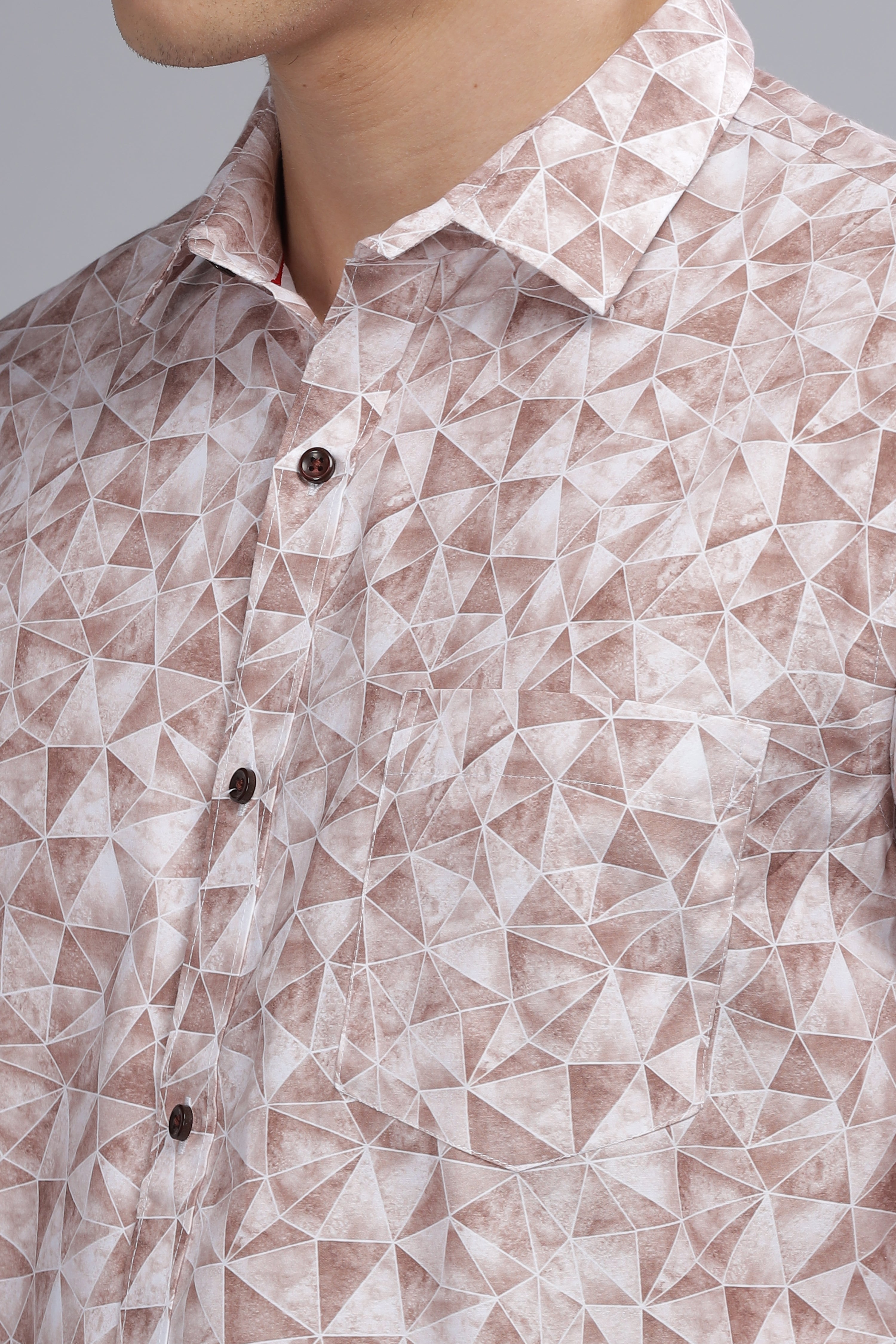 Diamond Printed Brown shirt