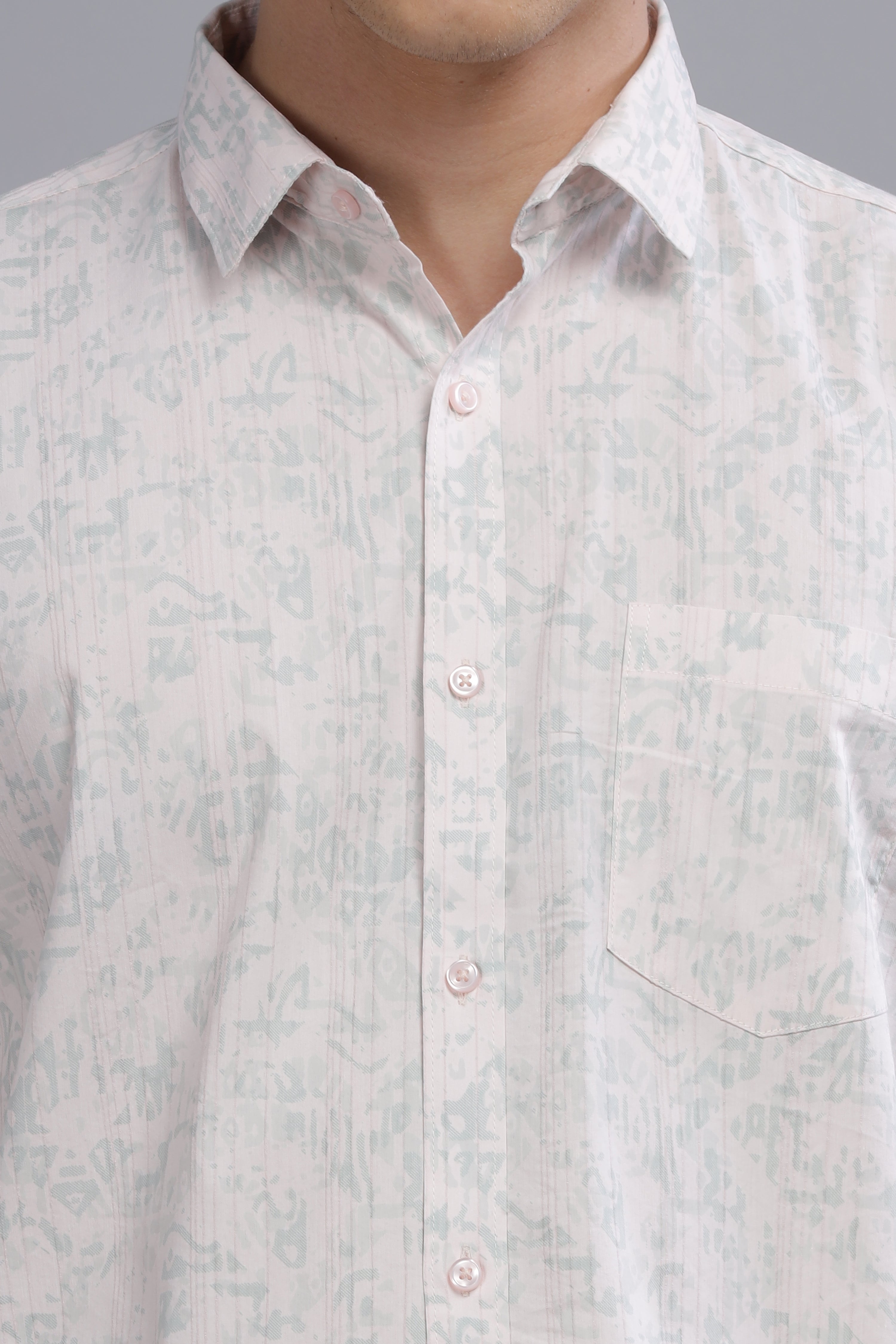 White Shaded Print Shirt