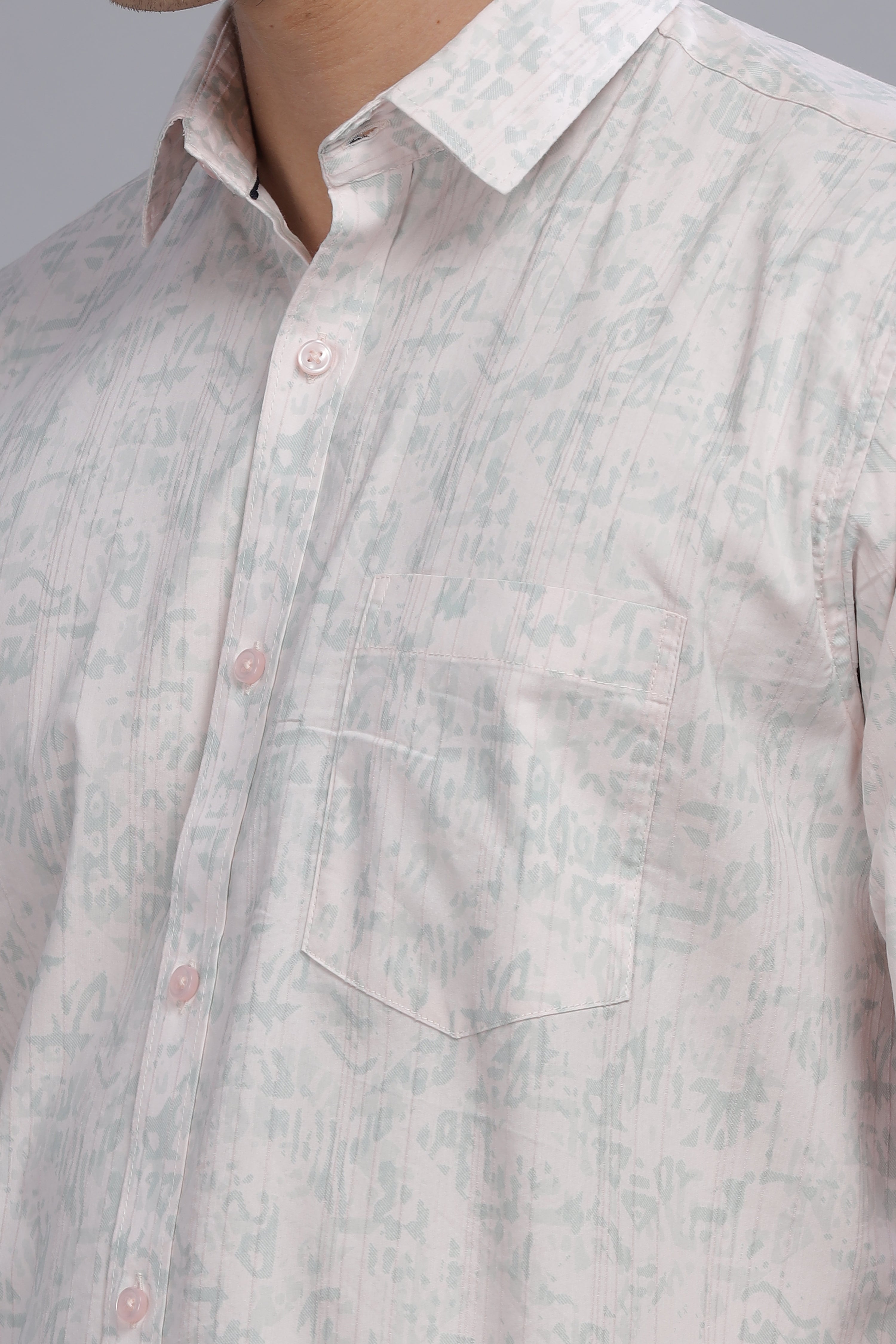 White Shaded Print Shirt