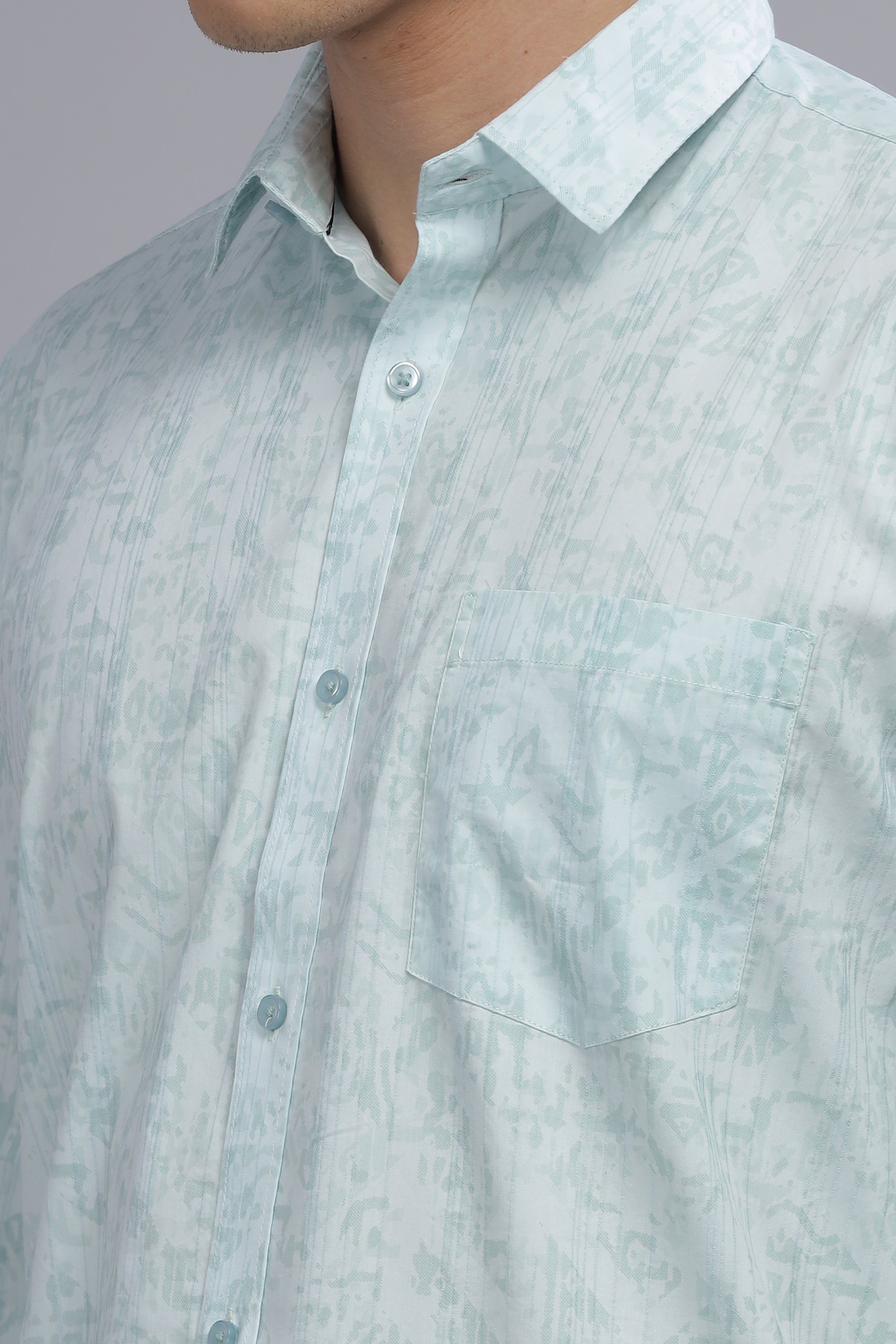 Blue Color Shaded Print Shirt