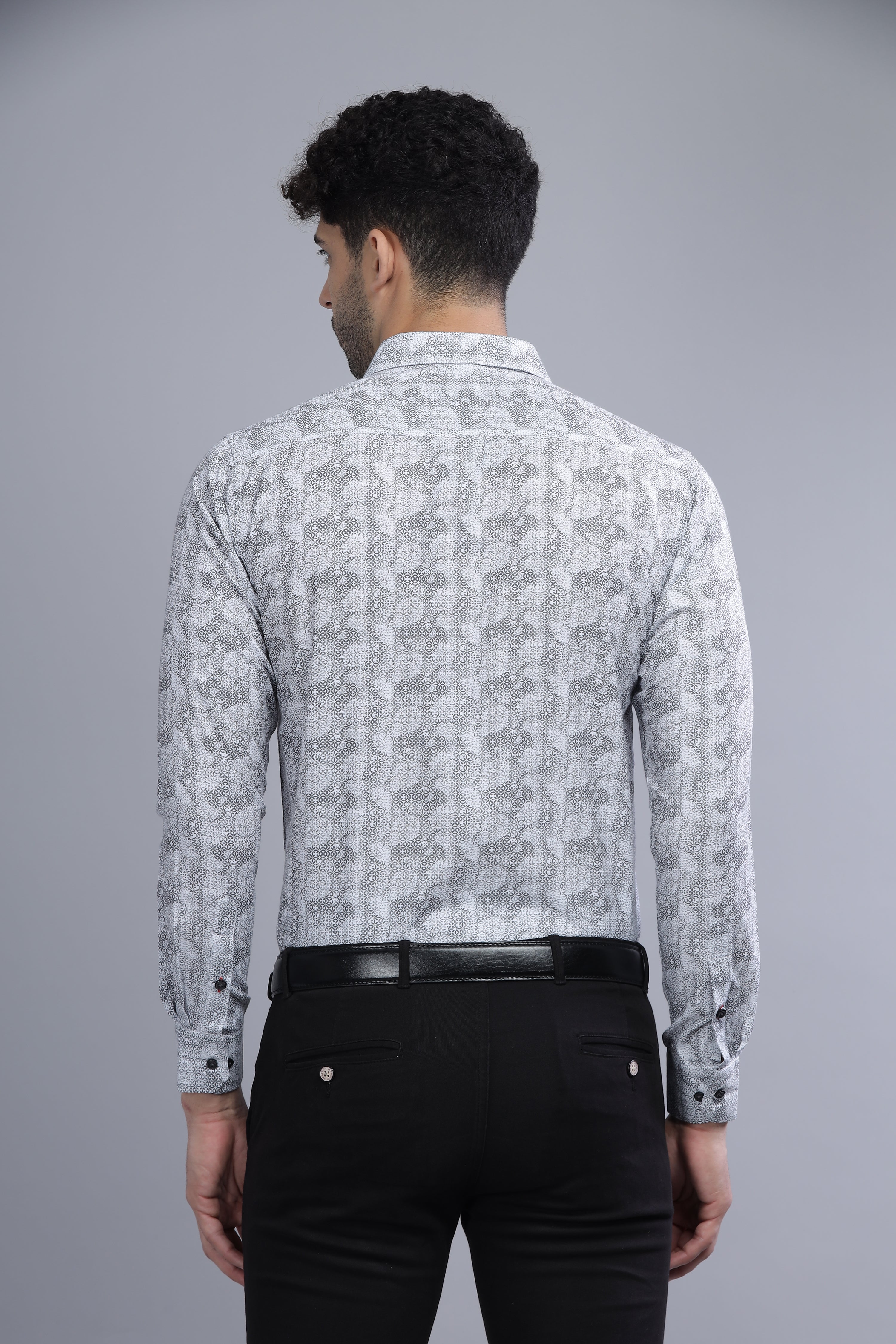 Grey Designer Printed Shirt