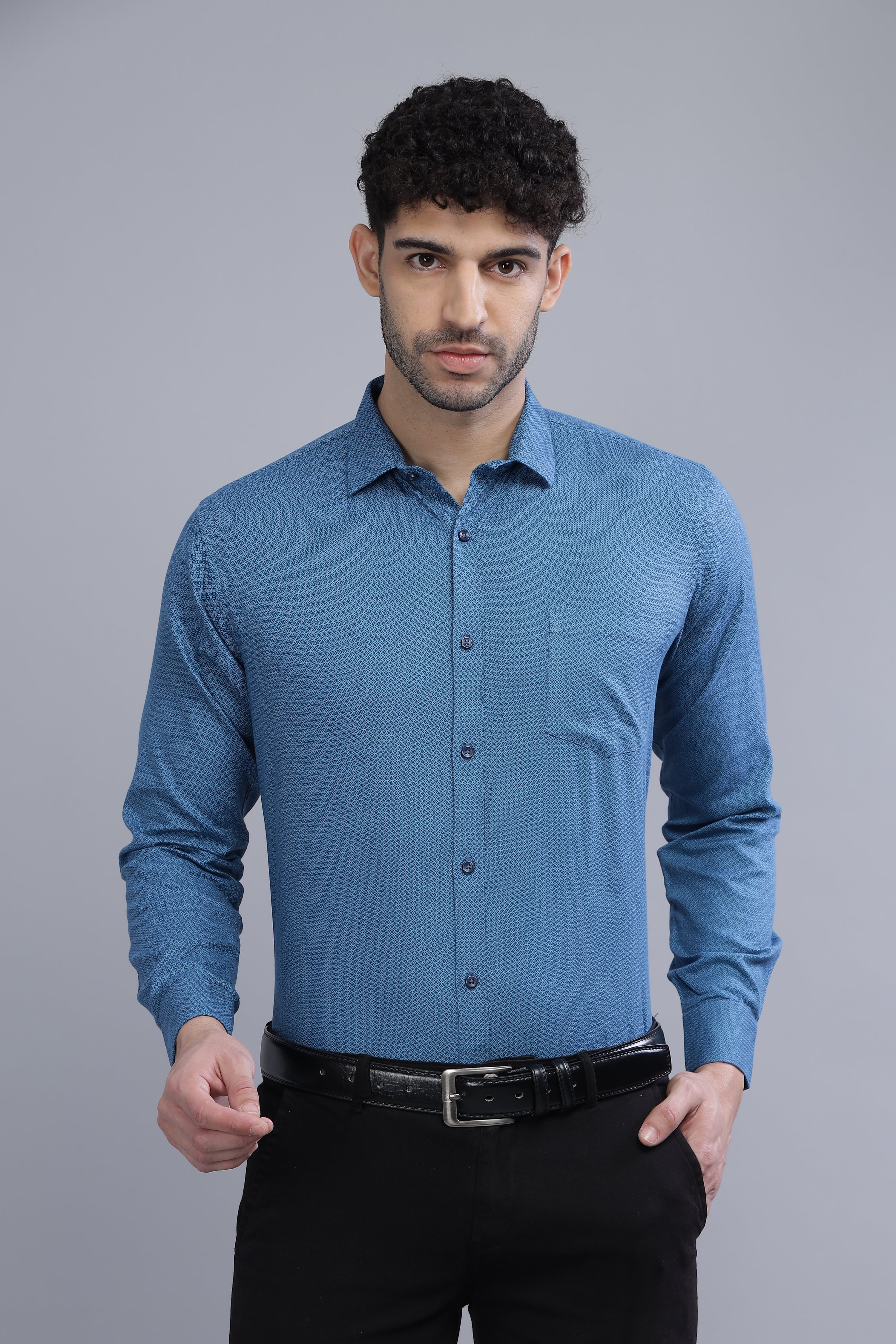 Pixels Blue Shirt