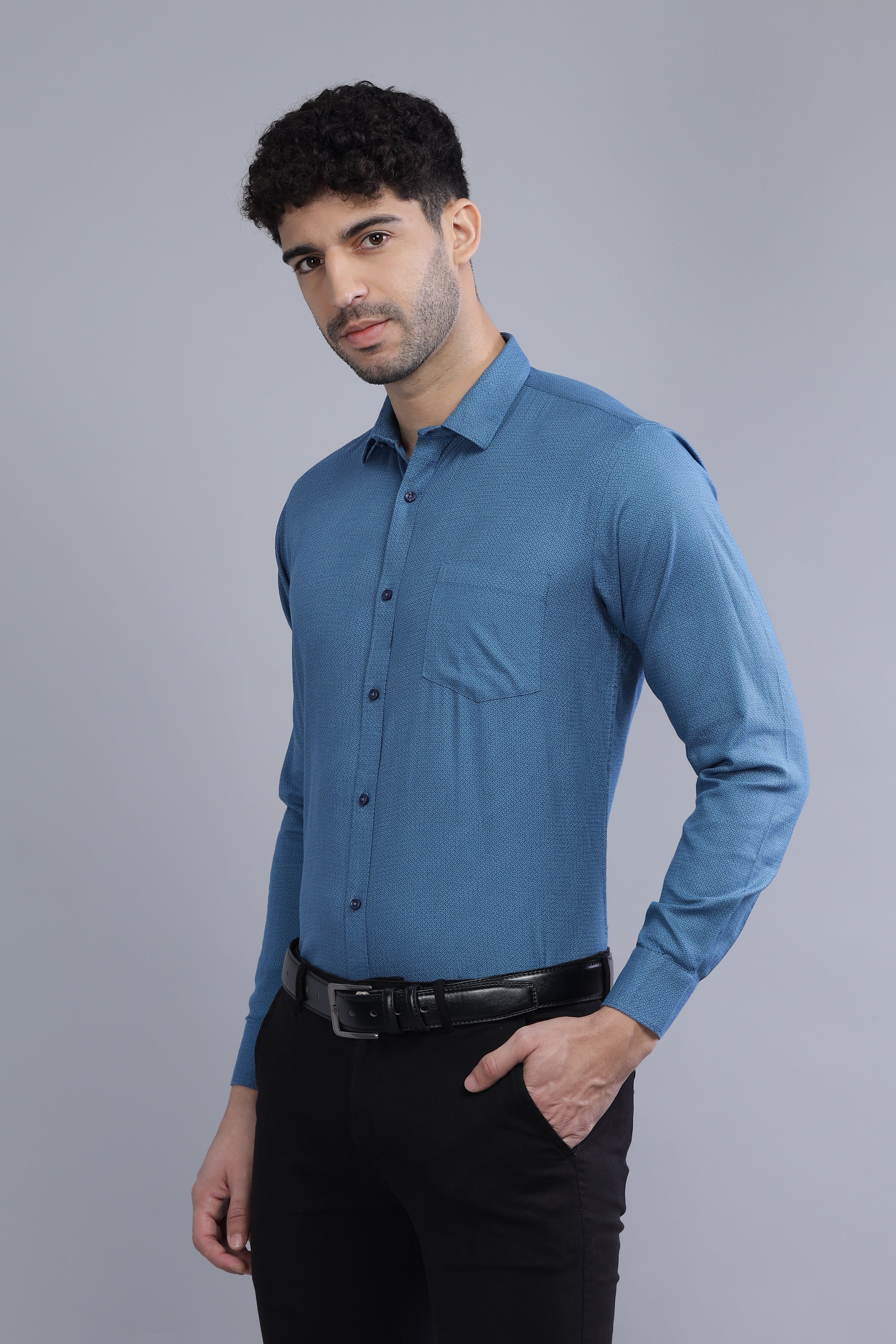 Pixels Blue Shirt