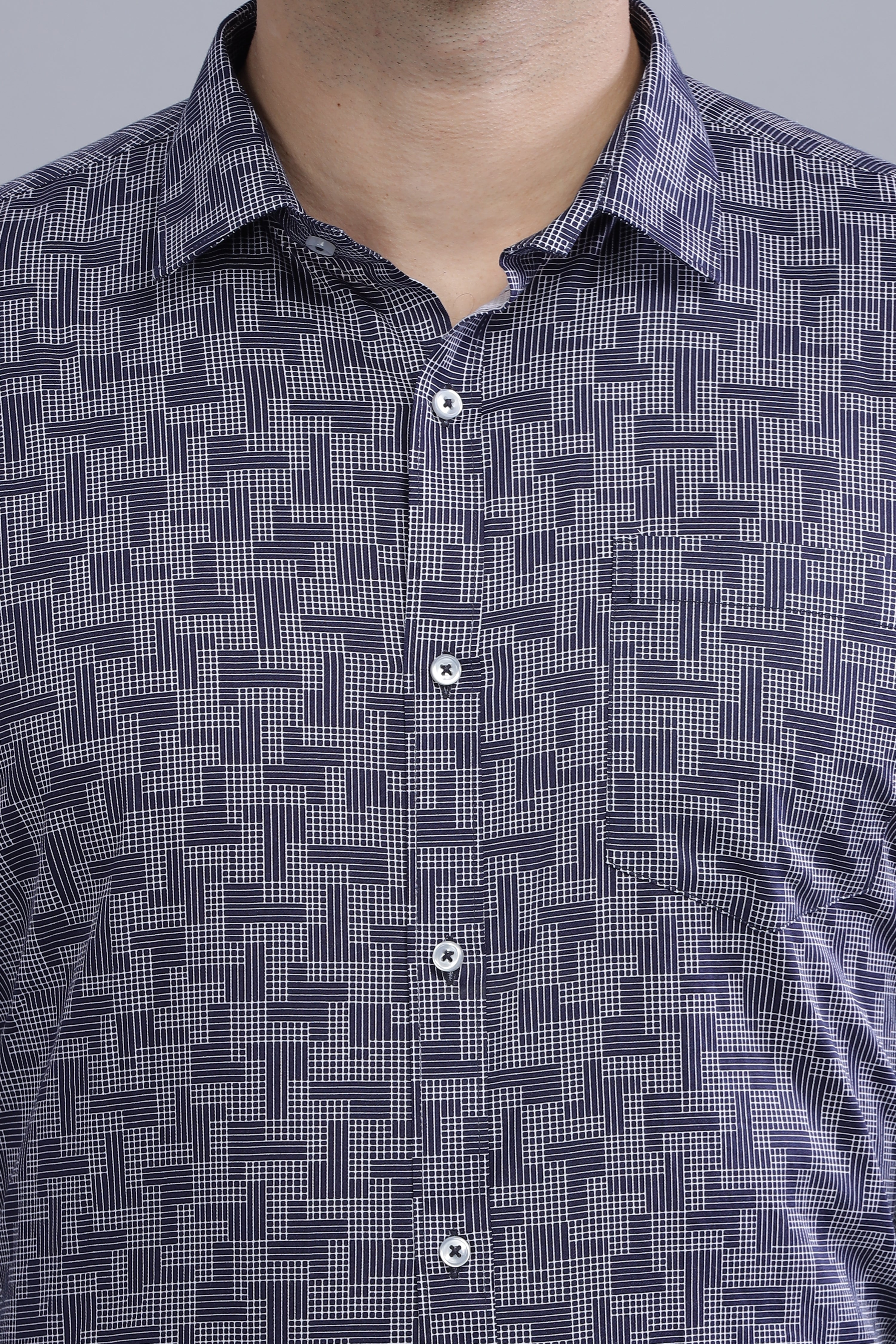 Cotton  Grey Printed Shirt