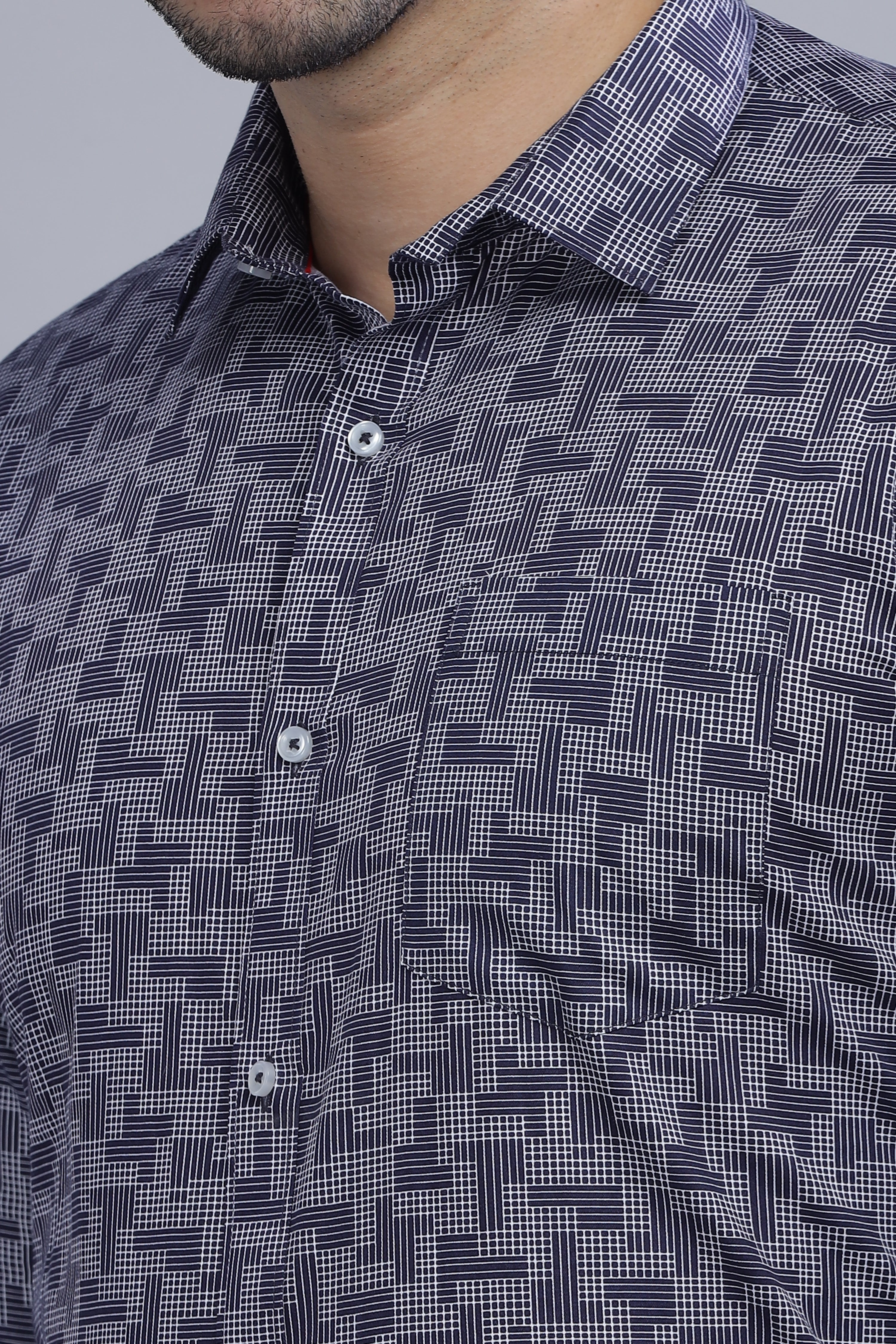 Cotton  Grey Printed Shirt